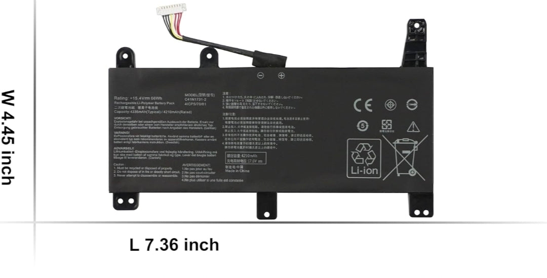 ASUS C41N1731 TYPE-2- C41N1731 TYPE-2 Original Laptop Notebook Battery (1 Yr Warranty)