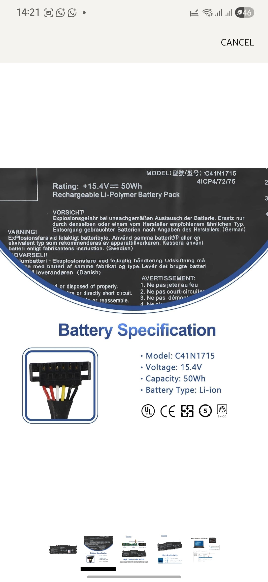 ASUS Zephyrus M GM501 - C41N1715 Original Laptop Notebook Battery (1 Yr Warranty)