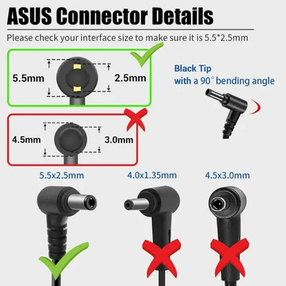 ASUS Laptop Charger 150W 20V 7.5A Original Adapter (5.5 mm x 2.5 mm ) (1 Yr Warranty) (Power Cord Included)