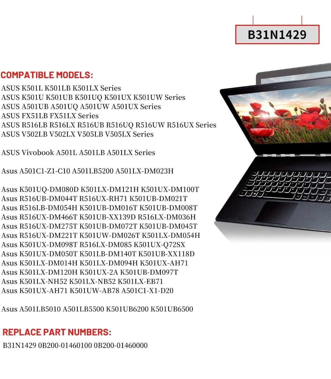 ASUS B31N1429 - B31N1429 Original Laptop Notebook Battery (1 Yr Warranty)
