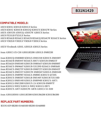 ASUS B31N1429 - B31N1429 Original Laptop Notebook Battery (1 Yr Warranty)