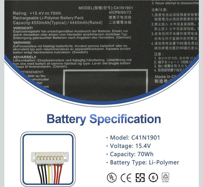 ASUS C41N1901 - C41N1901 Original Laptop Notebook Battery (1 Yr Warranty)
