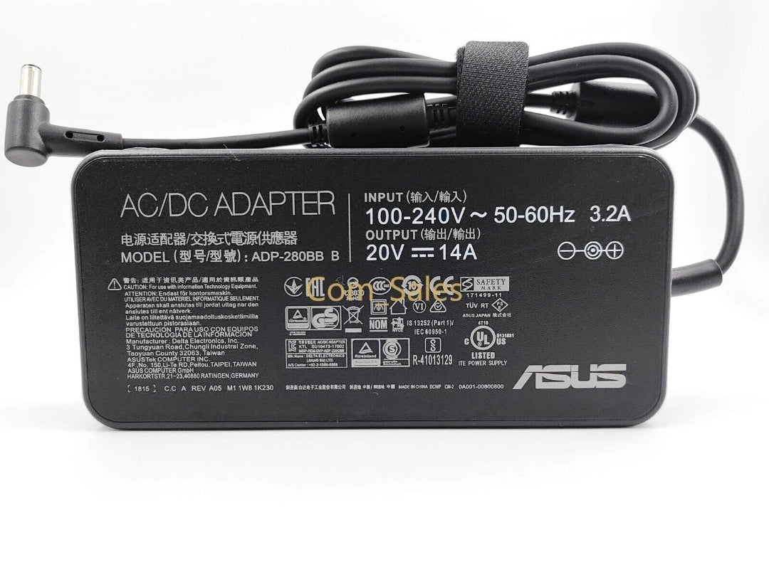ASUS Laptop Charger 280W 20V 14A Original Adapter (7.4 mm x 5.0 mm) (1 Yr Warranty) (Power Cord Included)
