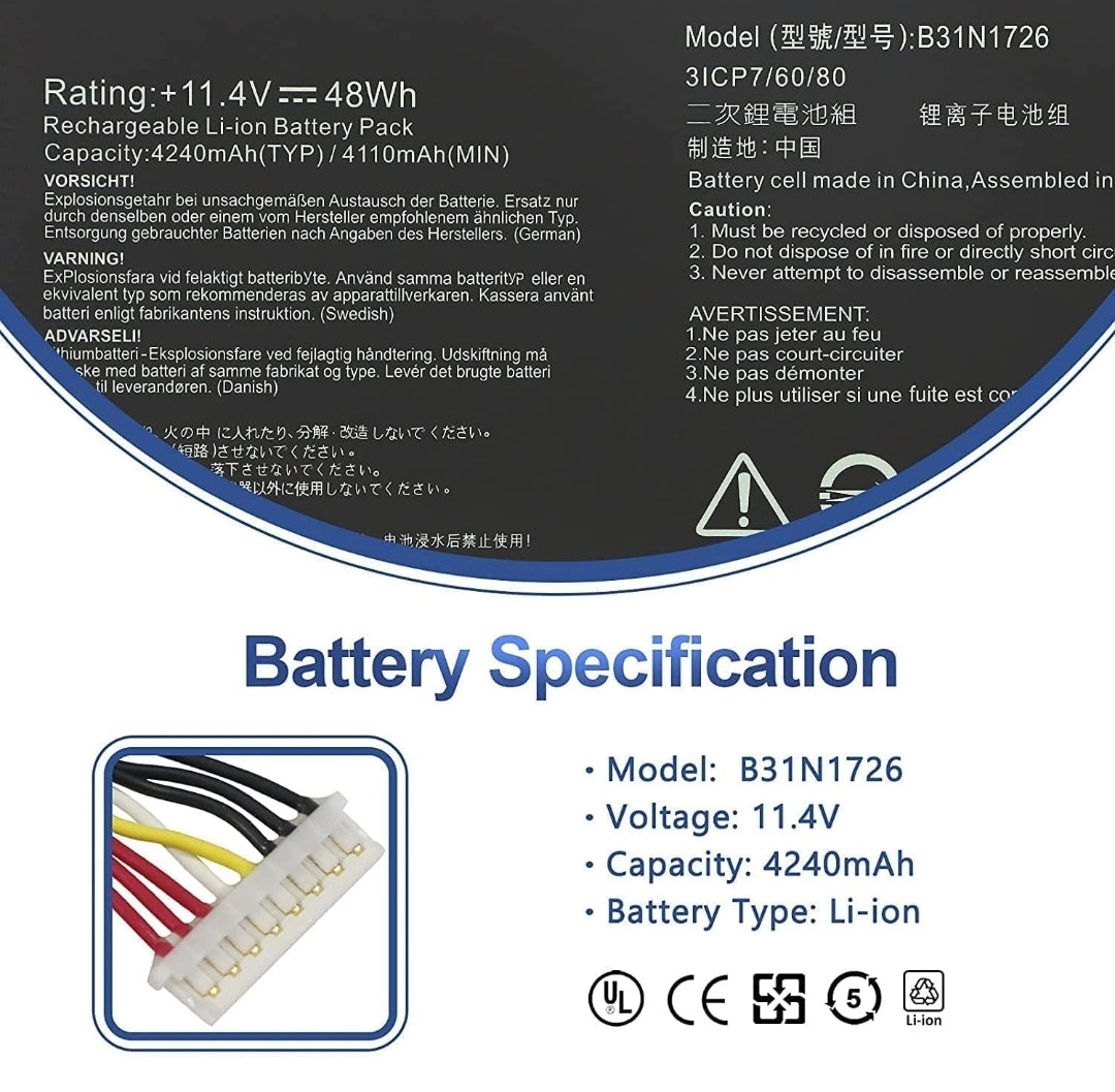 ASUS TUF A17(FA706) - B31N1726 Original Laptop Notebook Battery (1 Yr Warranty)