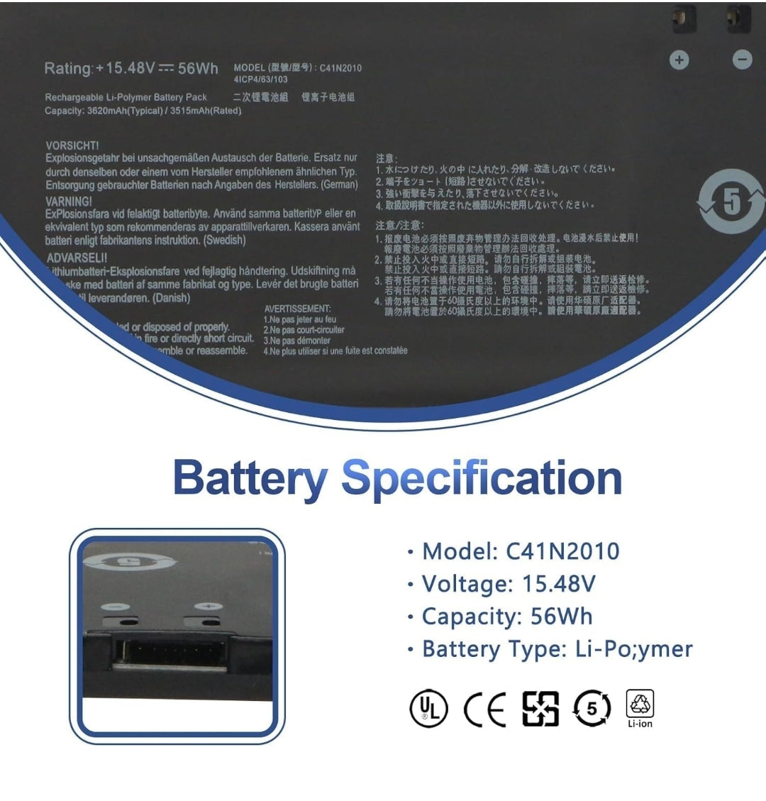 ASUS G713QC - C41N2010 Original Laptop Notebook Battery (1 Yr Warranty)