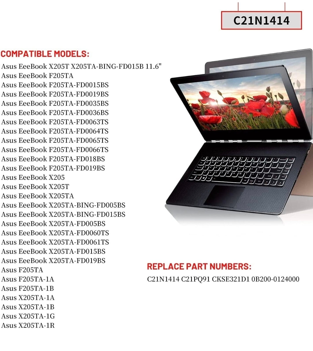 ASUS C21N1414 - C21N1414 Original Laptop Notebook Battery (1 Yr Warranty)