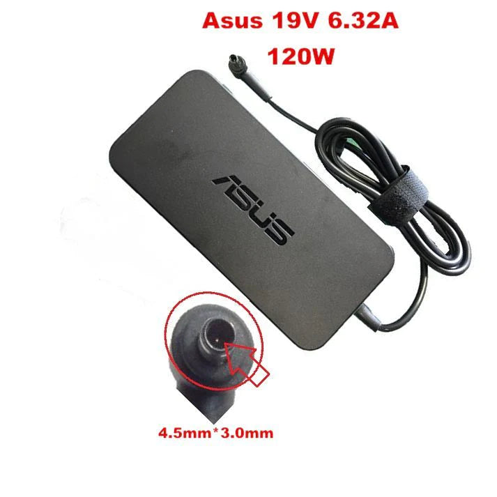 ASUS Laptop Charger 120W 19V 6.32A Original Adapter (4.5 mm x 3.0 mm) (1 Yr Warranty) (Power Cord Included)