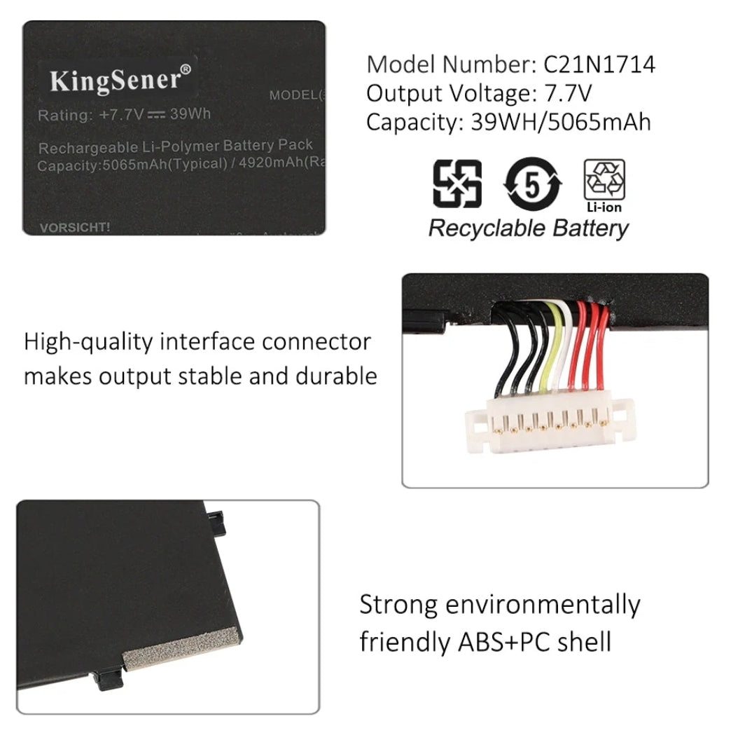 ASUS C21N1714 - C21N1714 Original Laptop Notebook Battery (1 Yr Warranty)