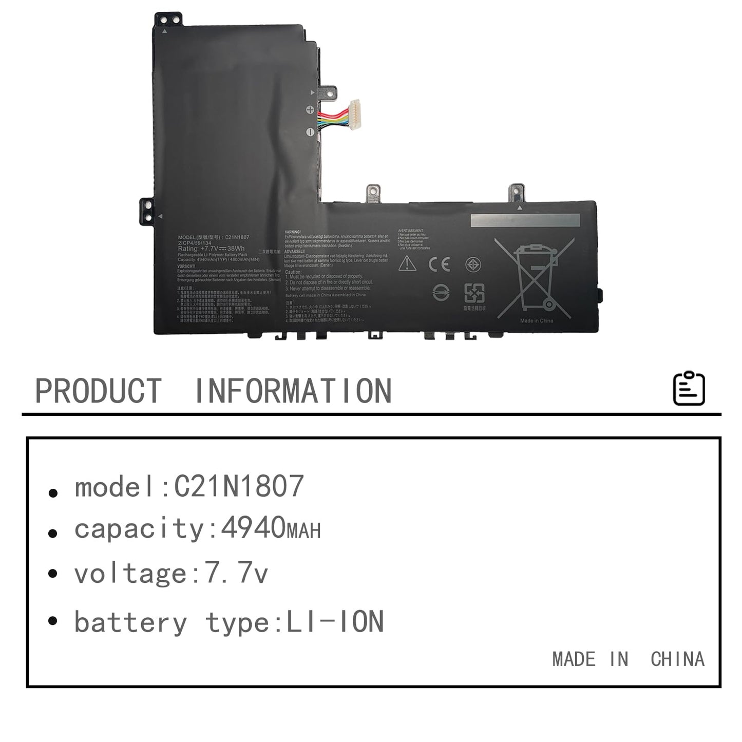 ASUS C21N1807 - C21N1807 Original Laptop Notebook Battery (1 Yr Warranty)