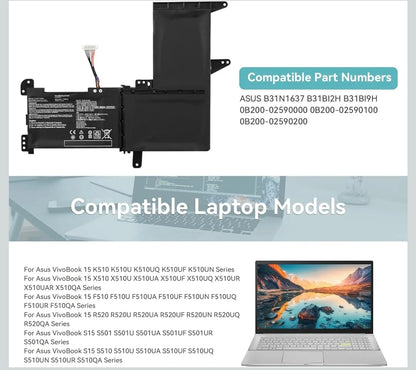 ASUS B31N1637 - B31N1637 Original Laptop Notebook Battery (1 Yr Warranty)