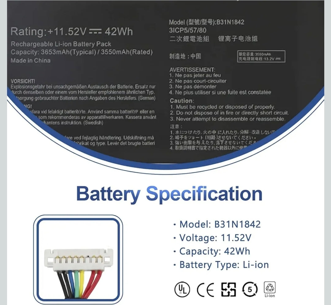 ASUS VivoBook K513EA - B31N1842 Original Laptop Notebook Battery (1 Yr Warranty)