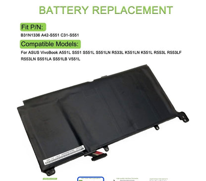 ASUS A42-S551 - B31N1336 Original Laptop Notebook Battery (1 Yr Warranty)