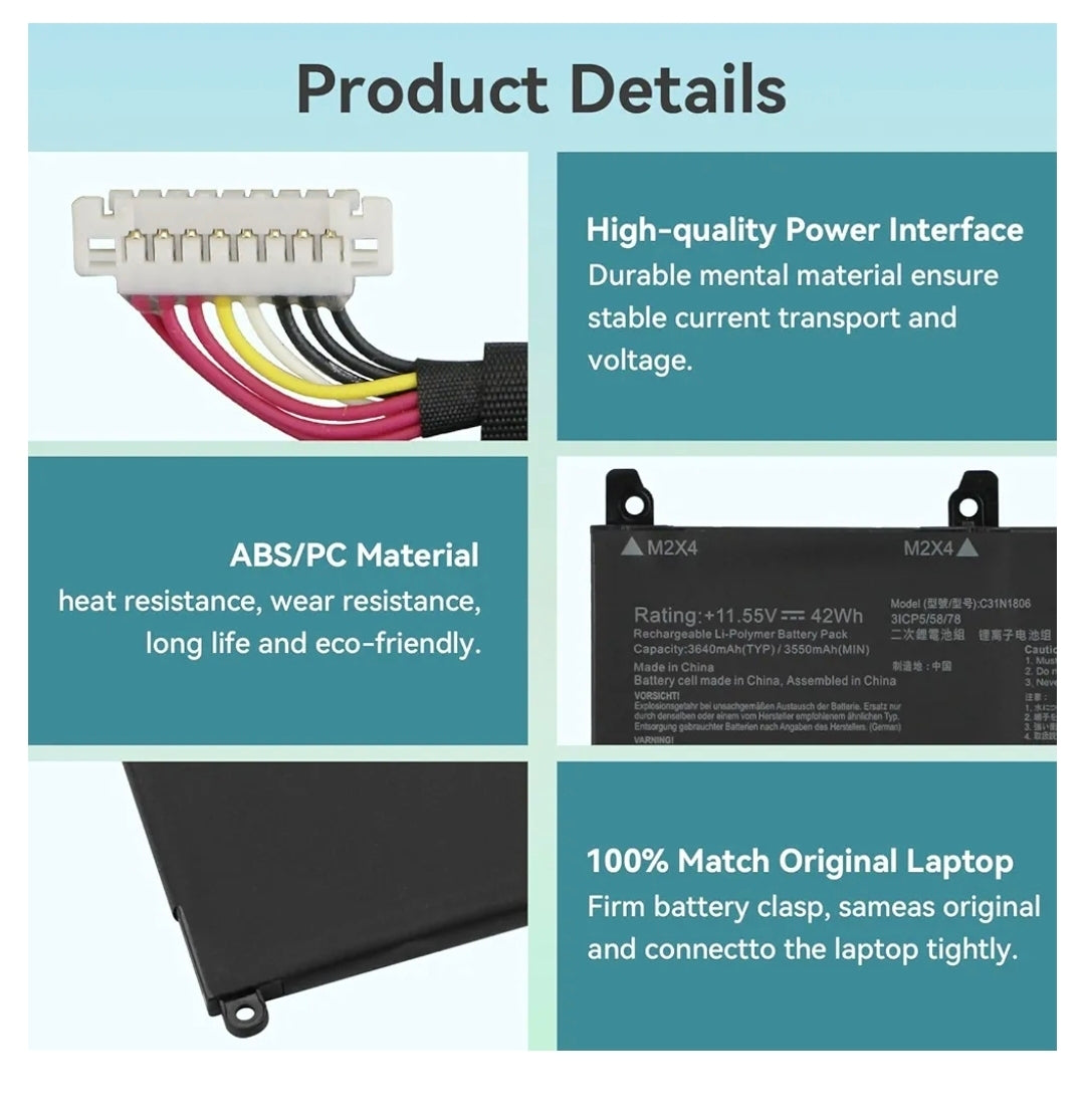 ASUS C31N1806 - C31N1806 Original Laptop Notebook Battery (1 Yr Warranty)