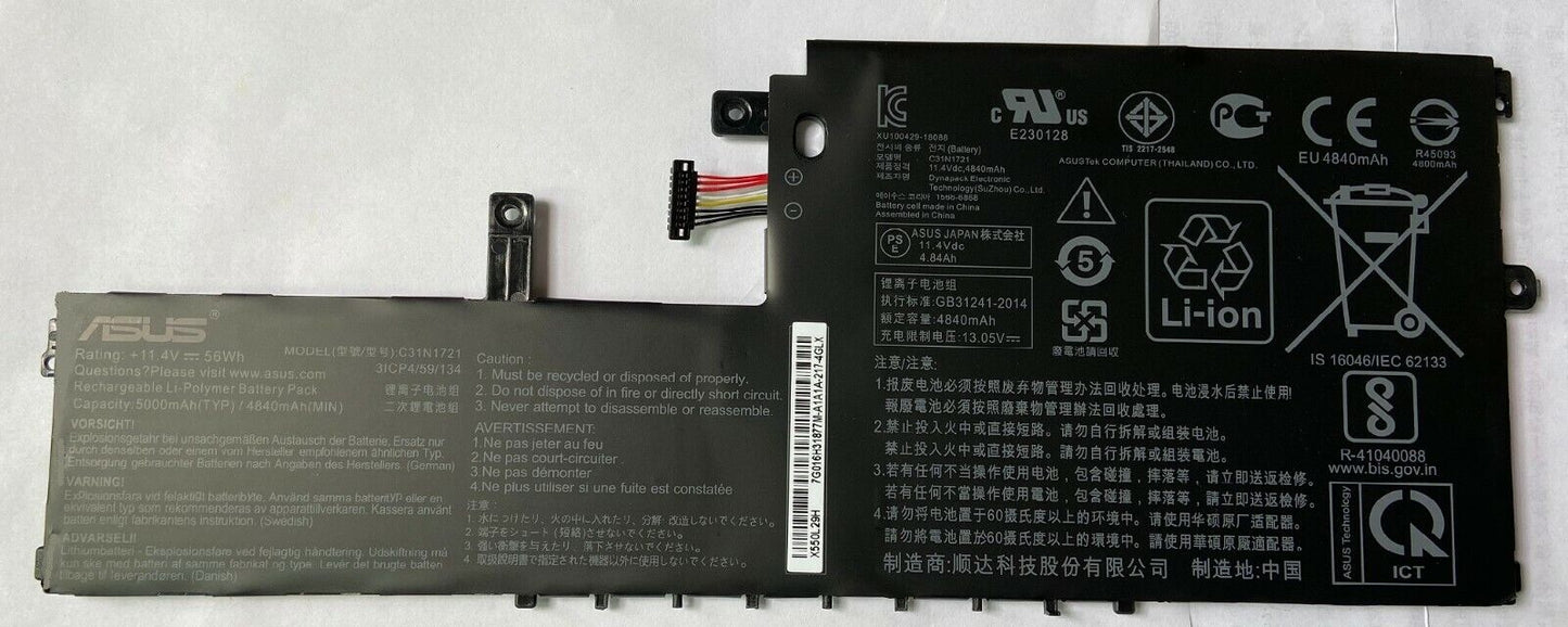 ASUS C31N1721 - C31N1721 Original Laptop Notebook Battery (1 Yr Warranty)