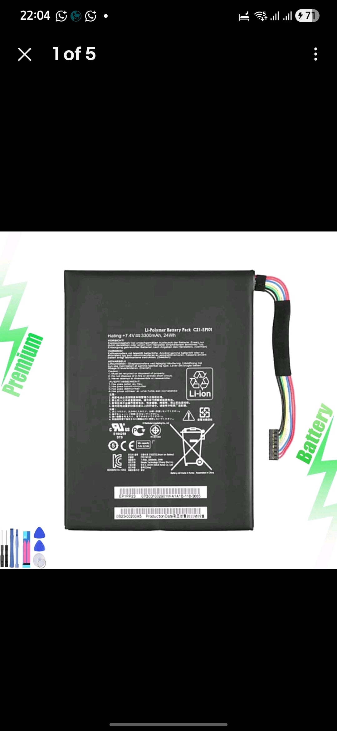 ASUS C21-EP121 - C21-EP121 Original Laptop Notebook Battery (1 Yr Warranty)