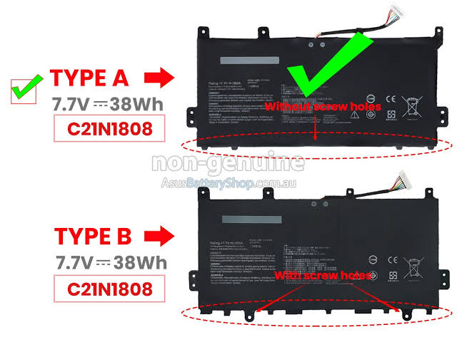 ASUS C21N1808-1 - C21N1808-1 Original Laptop Notebook Battery (1 Yr Warranty)