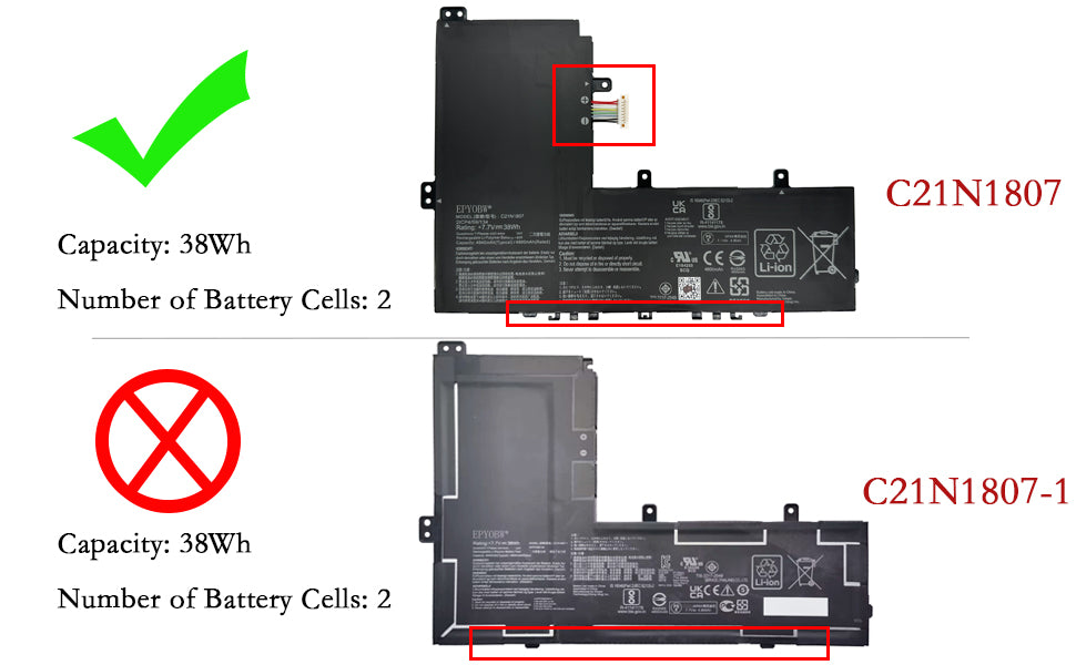 ASUS C21N1807 - C21N1807 Original Laptop Notebook Battery (1 Yr Warranty)