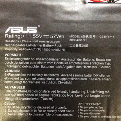 ASUS C31N1714 - C31N1714 Original Laptop Notebook Battery (1 Yr Warranty)