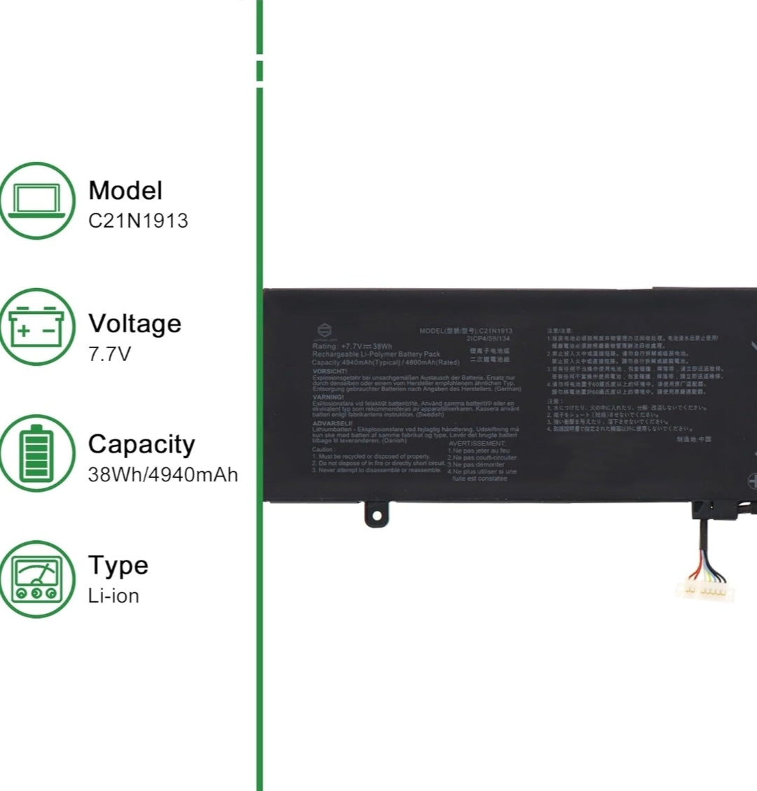 ASUS C21N1913 - C21N1913 Original Laptop Notebook Battery (1 Yr Warranty)