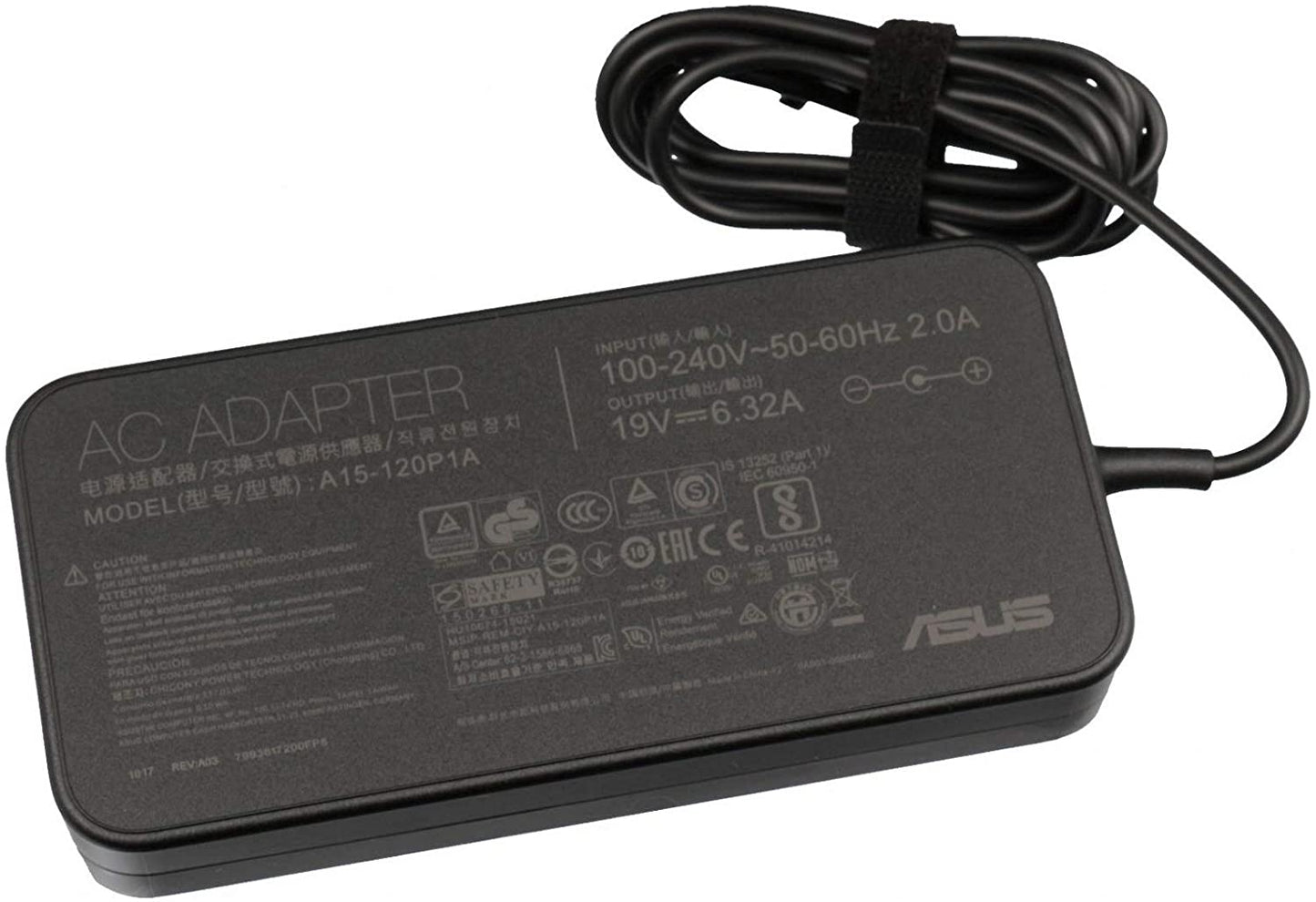 ASUS Laptop Charger 120W 19V 6.32A Original Adapter (6.0 mm x 3.7 mm) (1 Yr Warranty) (Power Cord Included)