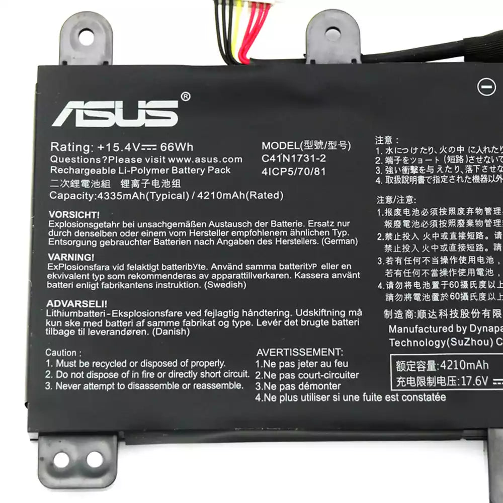 ASUS C41N1731 TYPE-2- C41N1731 TYPE-2 Original Laptop Notebook Battery (1 Yr Warranty)
