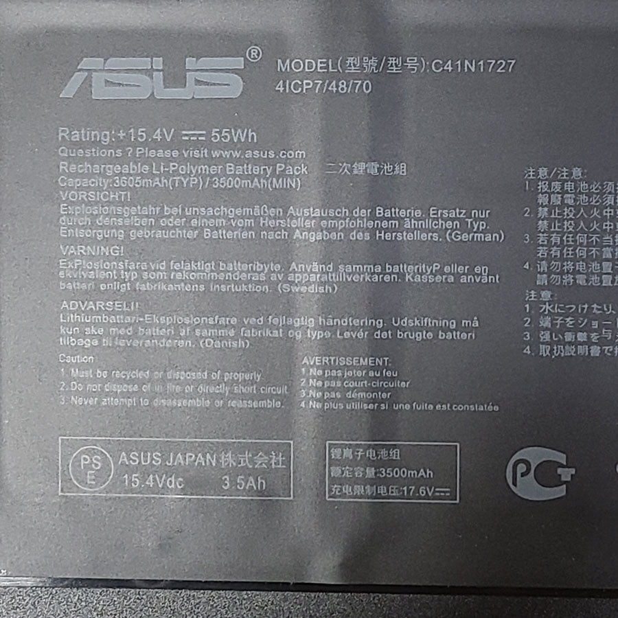 ASUS C41N1727 - C41N1727 Original Laptop Notebook Battery (1 Yr Warranty)
