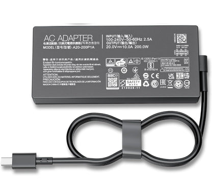 ASUS Laptop Charger 200W 20V 10A Original Adapter (Rectangle Pin) (1 Yr Warranty) (Power Cord Included)
