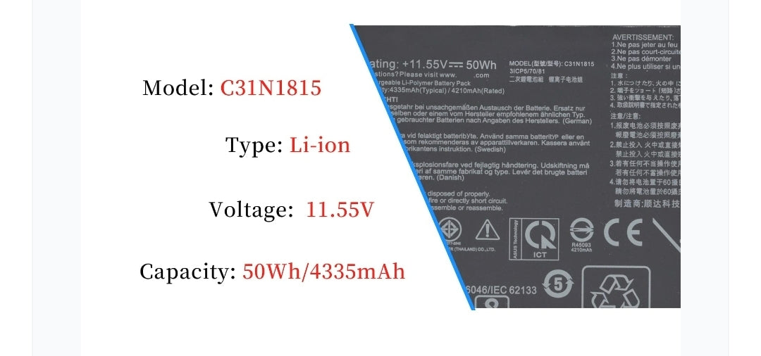 ASUS C31N1815 - C31N1815 Original Laptop Notebook Battery (1 Yr Warranty)