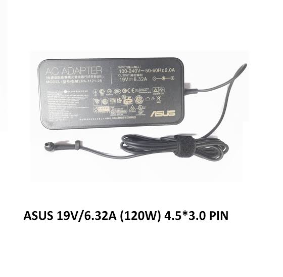 ASUS Laptop Charger 120W 19V 6.32A Original Adapter (4.5 mm x 3.0 mm) (1 Yr Warranty) (Power Cord Included)