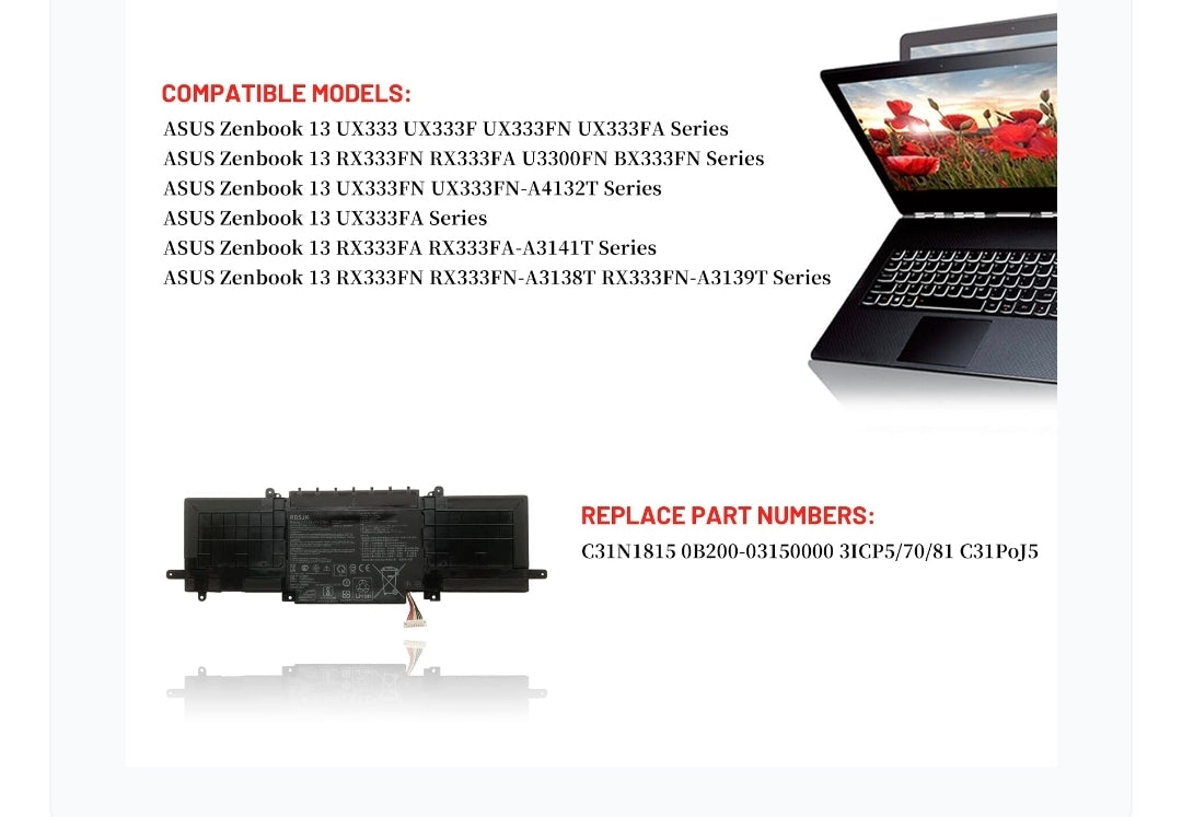 ASUS C31N1815 - C31N1815 Original Laptop Notebook Battery (1 Yr Warranty)
