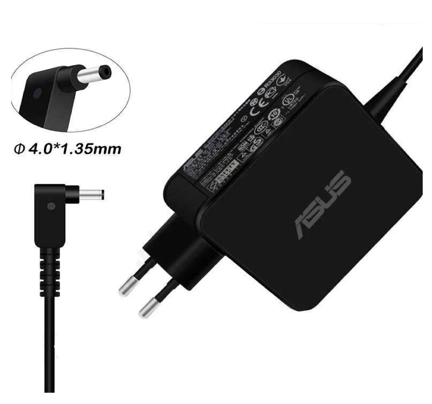 ASUS Laptop Charger 65W 19V 3.42A Original Adapter (4.0 mm x 1.35mm) (1 Yr Warranty) (Power Cord Included)