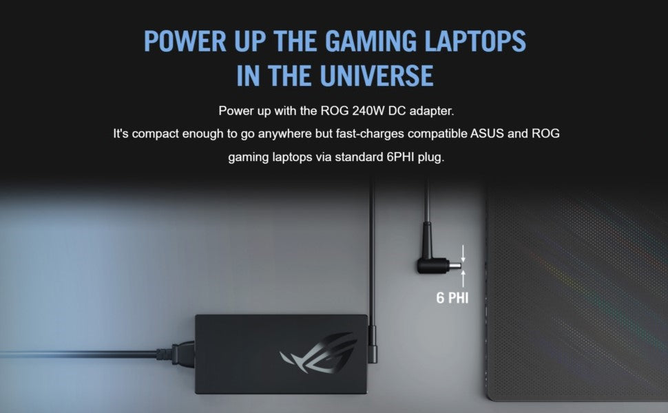 ASUS Laptop Charger 240W 20V 12.0A Original Adapter Model No: FA577NU (3.7 mm) (1 Yr Warranty) (Power Cord Included)