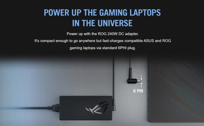 ASUS Laptop Charger 240W 20V 12.0A Original Adapter Model No: FA577NU (3.7 mm) (1 Yr Warranty) (Power Cord Included)
