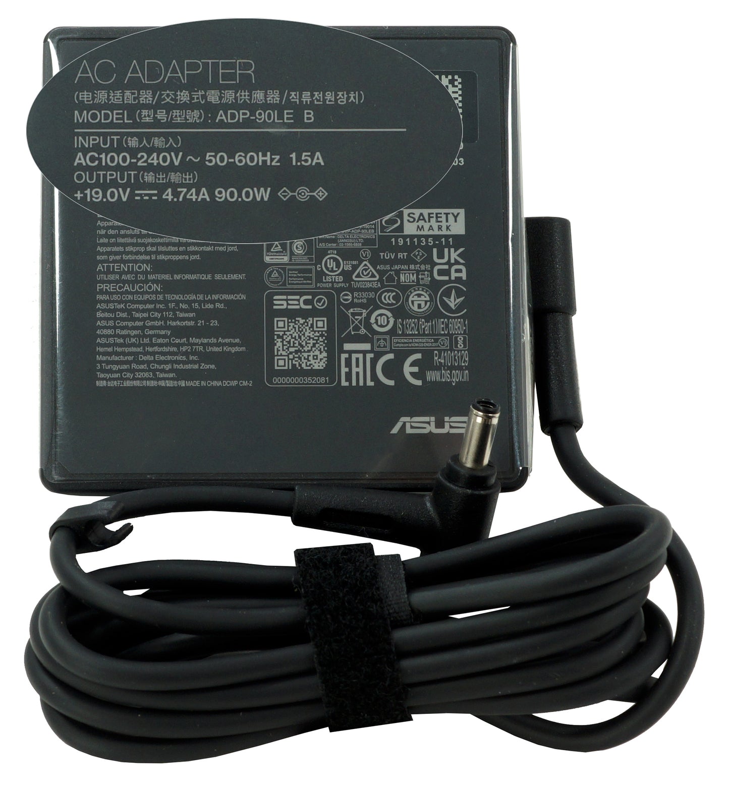 ASUS Laptop Charger 90W 19V 4.74A Original Adapter Model No: A42JV (4.5 mm x 3.0 mm) (1 Yr Warranty) (Power Cord Included)