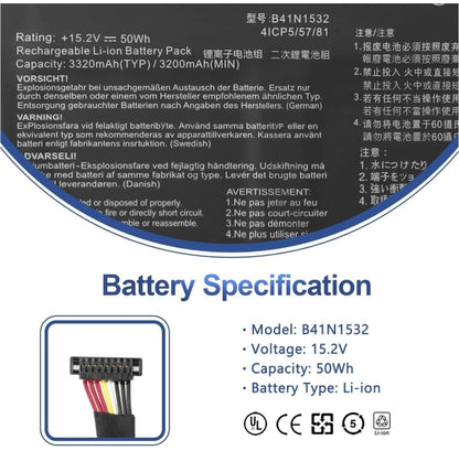 ASUS B41N1532 - B41N1532 Original Laptop Notebook Battery (1 Yr Warranty)