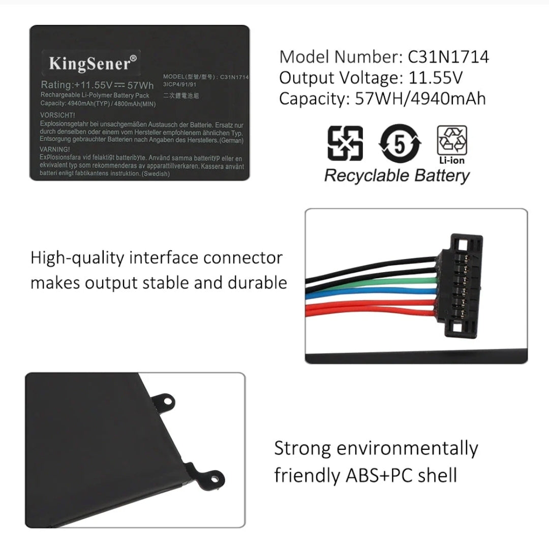 ASUS C31N1714 - C31N1714 Original Laptop Notebook Battery (1 Yr Warranty)