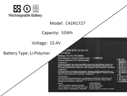 ASUS C41N1727 - C41N1727 Original Laptop Notebook Battery (1 Yr Warranty)