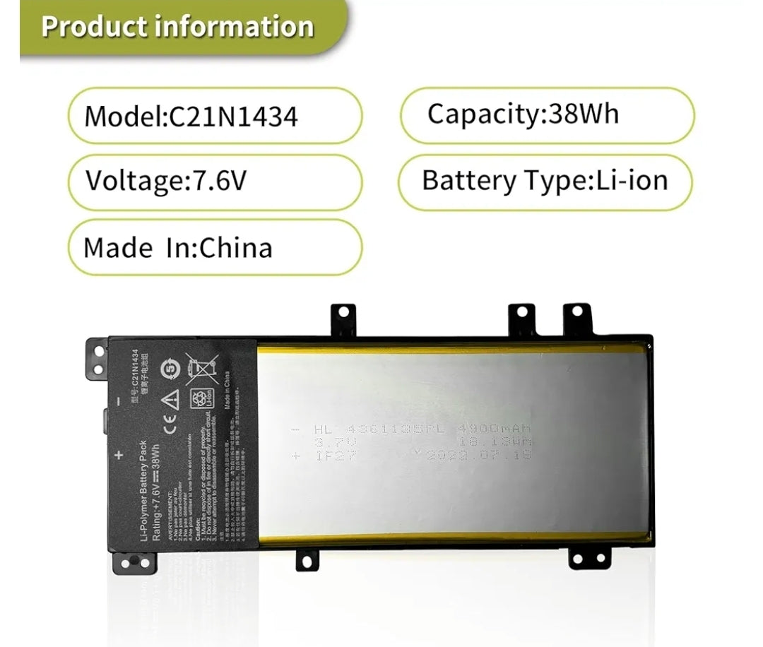 ASUS C21N1434 - C21N1434 Original Laptop Notebook Battery (1 Yr Warranty)