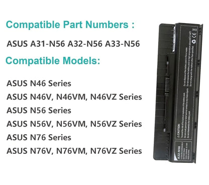 ASUS A31-K56 - A32-N56 Original Laptop Notebook Battery (1 Yr Warranty)