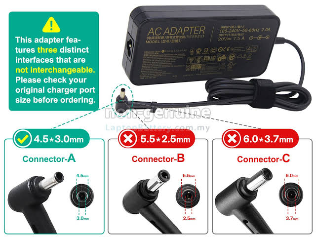 ASUS Laptop Charger 150W 20V 7.5A Original Adapter (4.5 mm x 3.0 mm) (1 Yr Warranty) (Power Cord Included)