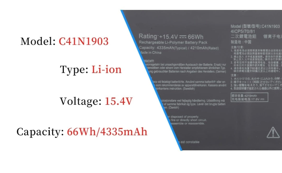 ASUS C41N1903 - C41N1903 Original Laptop Notebook Battery (1 Yr Warranty)