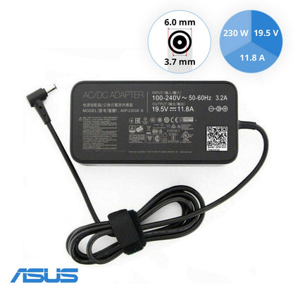 ASUS Laptop Charger 230W 19.5V 11.8A Original Adapter (6.0 mm x 3.7 mm) (1 Yr Warranty) (Power Cord Included)