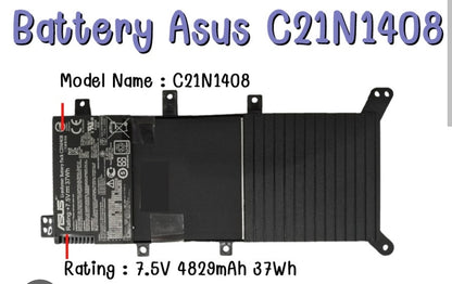 ASUS C21N1408 - C21N1408 Original Laptop Notebook Battery (1 Yr Warranty)