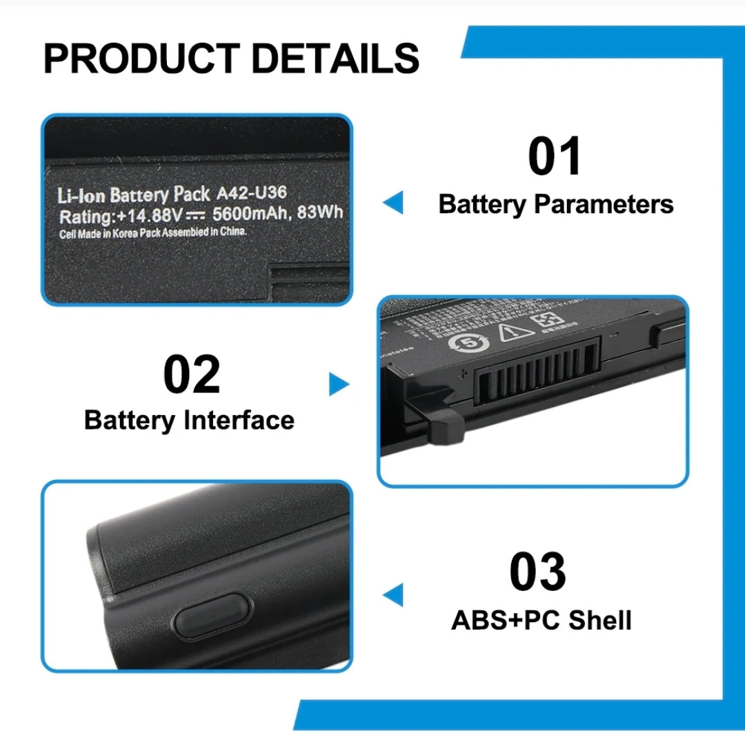 ASUS A42-U36 - A42-U36 Original Laptop Notebook Battery (1 Yr Warranty)