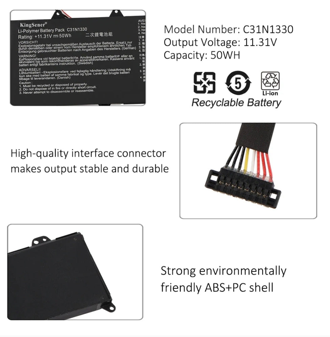 ASUS C31N1330 - C31N1330 Original Laptop Notebook Battery (1 Yr Warranty)