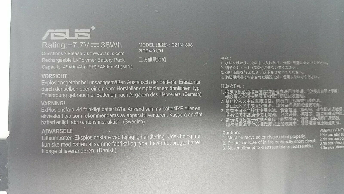 ASUS C21N1808-1 - C21N1808-1 Original Laptop Notebook Battery (1 Yr Warranty)