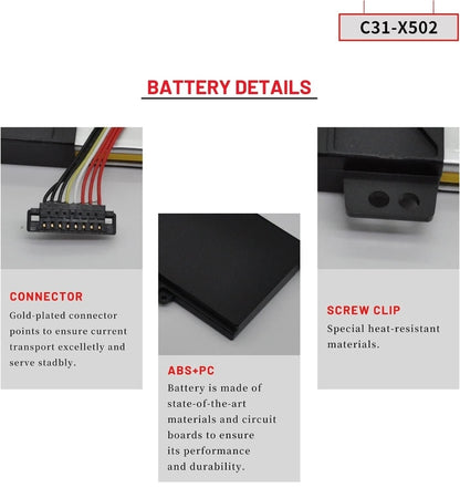 ASUS C31-X502 - C31-X502 Original Laptop Notebook Battery (1 Yr Warranty)
