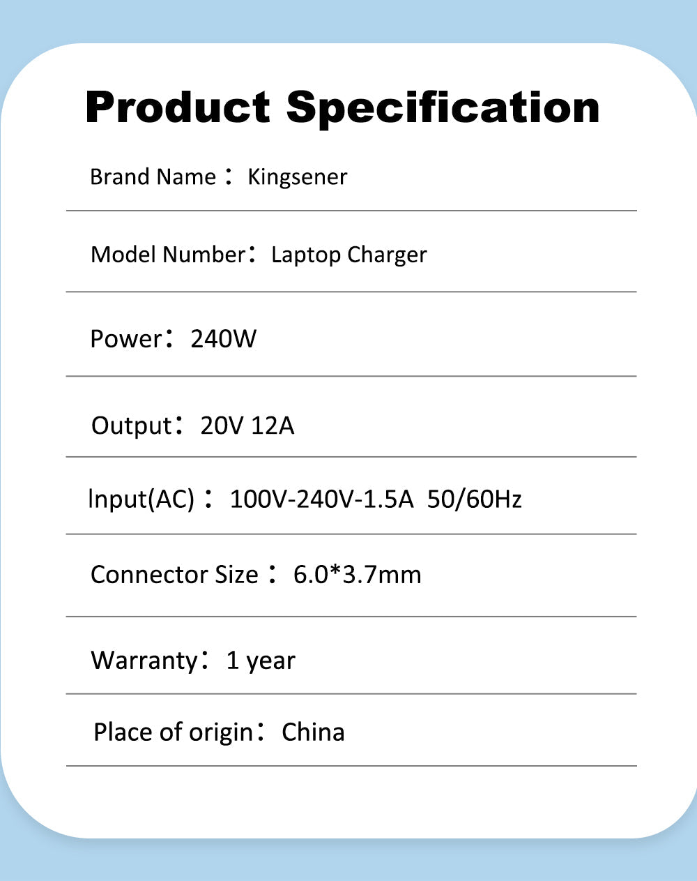 ASUS Laptop Charger 240W 20V 12.0A Original Adapter Model No: FA577NU (3.7 mm) (1 Yr Warranty) (Power Cord Included)