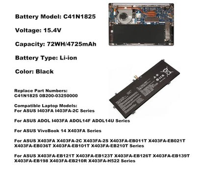 ASUS C41N1825 - C41N1825 Original Laptop Notebook Battery (1 Yr Warranty)