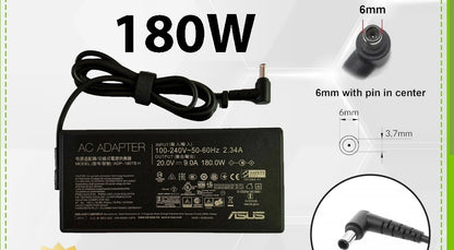 ASUS Laptop Charger 180W 20V 9A Original Adapter (6.0 mm x 3.7 mm) (1 Yr Warranty) (Power Cord Included)  Model : ADP-180TB H